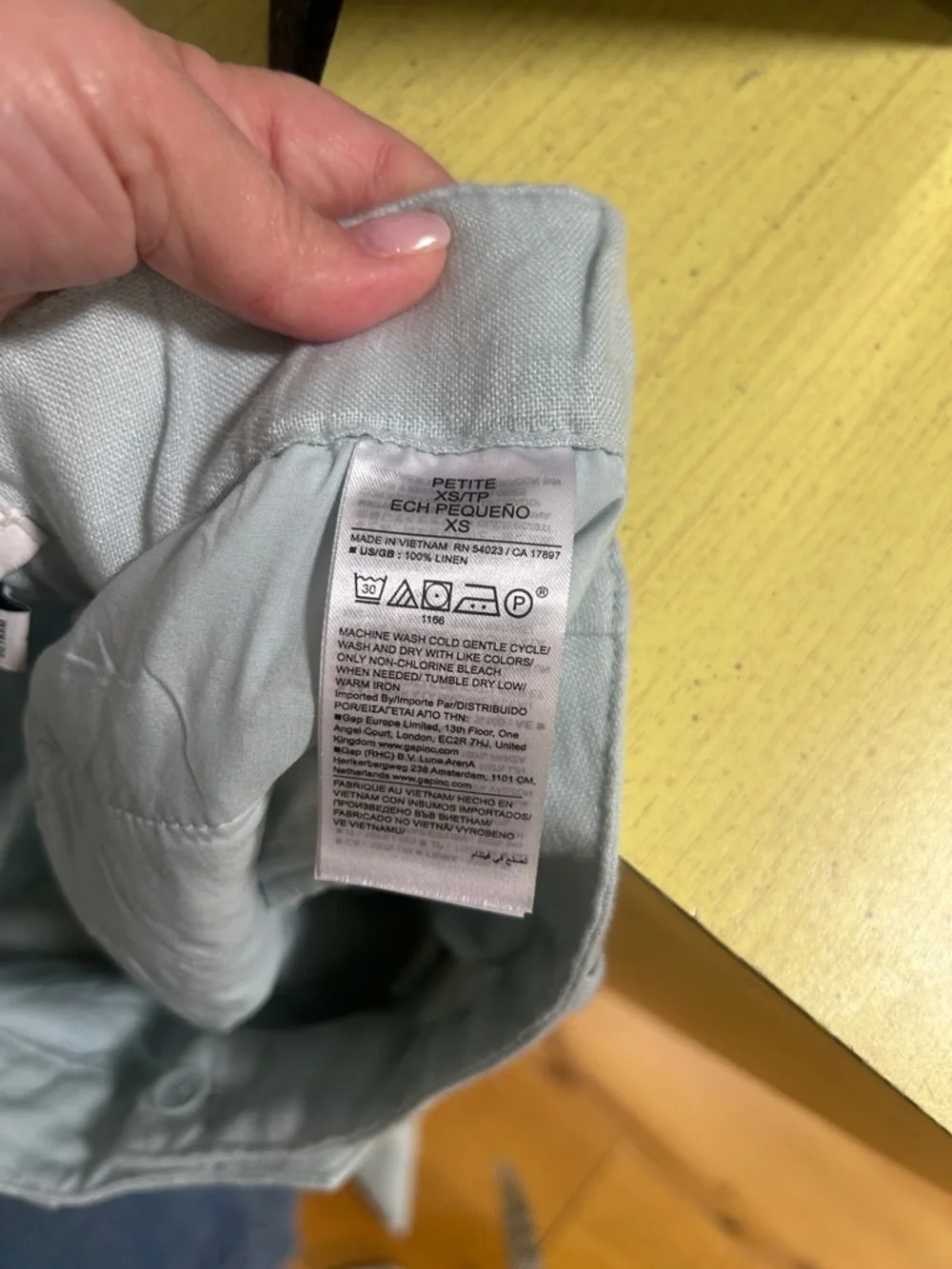 Banana Republic Blue Linen Straight-Leg Trousers NWOT XSP